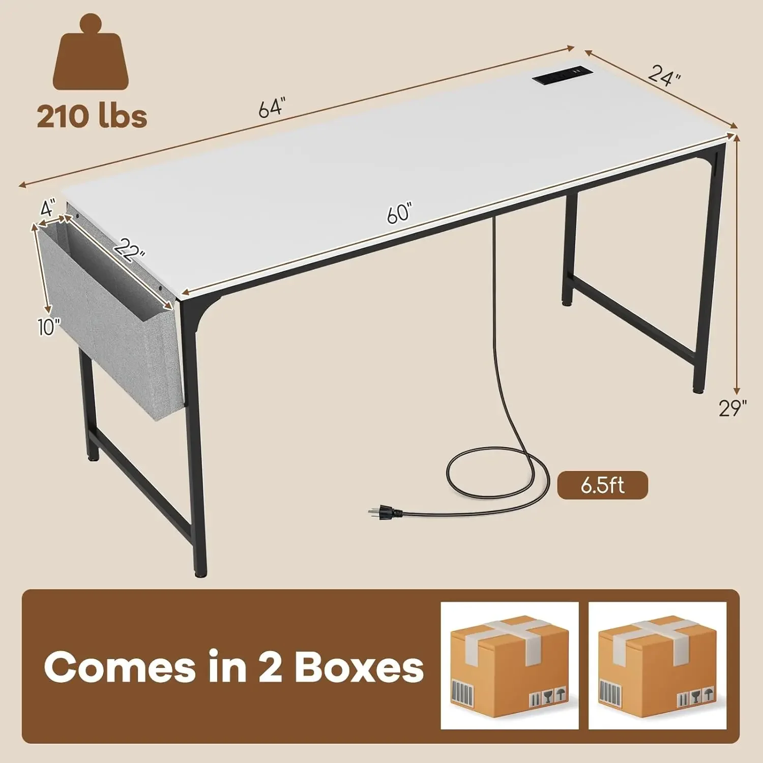 60 "Conferentiebalie Set, Modern Bureau In De Bestuurskamer Met Opbergtas, Koptelefoonhaak, Stevig Metalen Frame