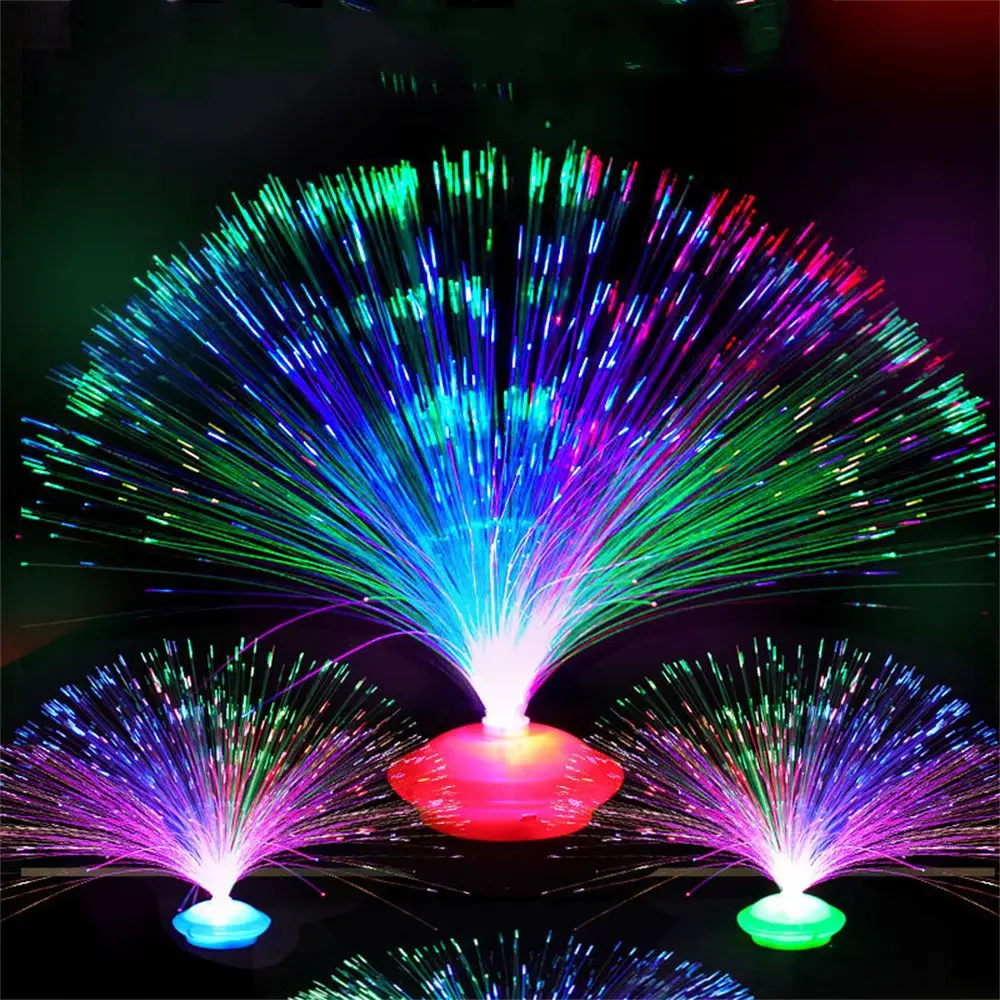 Multicolor LED Fiber Optic Light Night Lamp Holiday Christmas Wedding Home Decoration Nighting Lighting Lamps