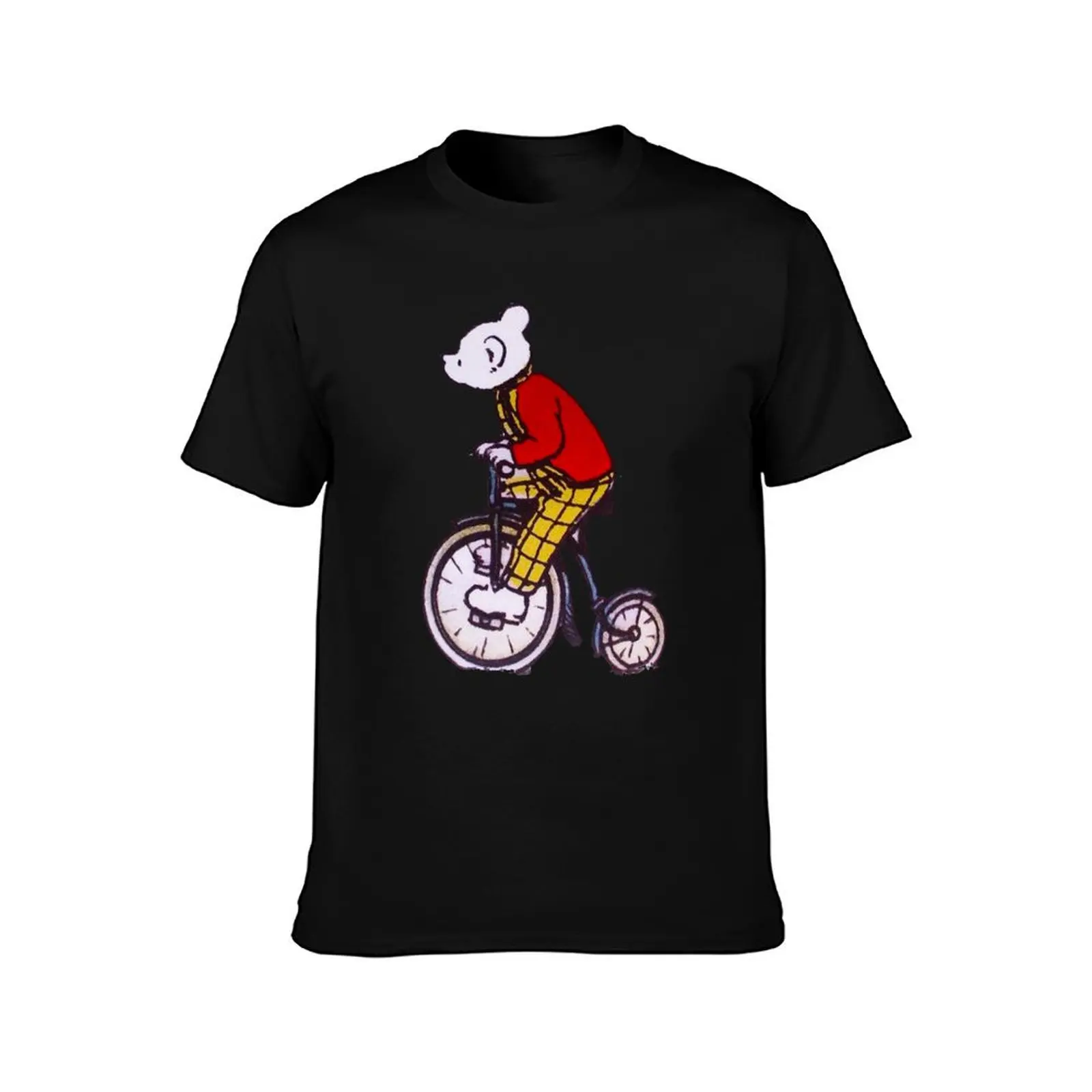 Old Rupert bear on a bicycle T-Shirt High Elasticity Sports T-Shirt