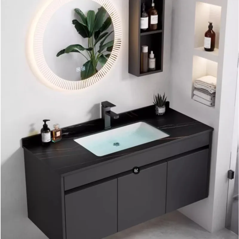 Luxury Bathroom Cabinet Closed Storage Toilet Washbasin Sink Furniture Filing Cabinets Narrow Sinks Mdf Bathroom Multifunction