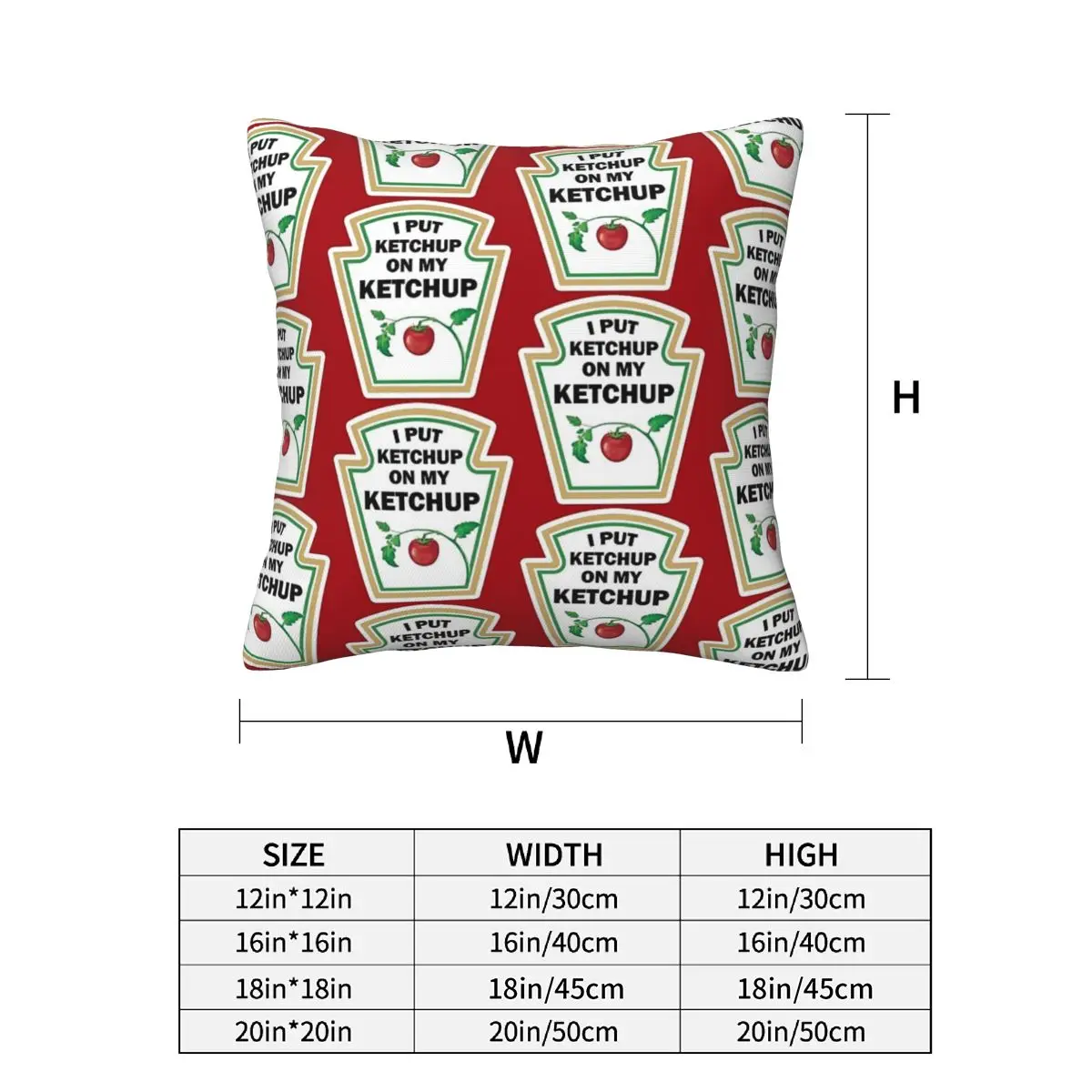 I Put Ketchup On My Ketchup 2 pcs Square Pillowcase Pillow Cover Cushion Decor Comfort Throw Pillow for Home Bedroom