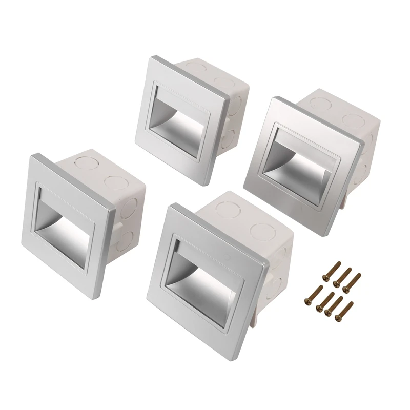 4Pcs Stair Light Led 3W LED Recessed Wall Light Footlight Step