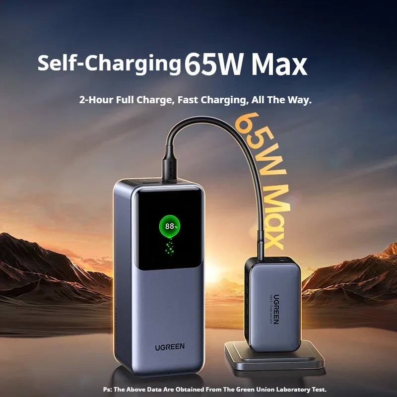 UGREEN 20000mAh قوة البنك 165 واط شحن سريع المدمج في 65 سنتيمتر كابل بطارية خارجية محمولة لأجهزة الكمبيوتر المحمول iPhone16 Pro #4
