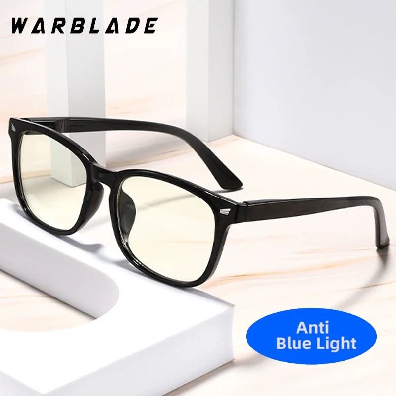 

Classic Square Frame Anti-Blue Light Eyewear Women Men Rivet Decoration Glasses Computer Games Eye Protection Optical Eyewear