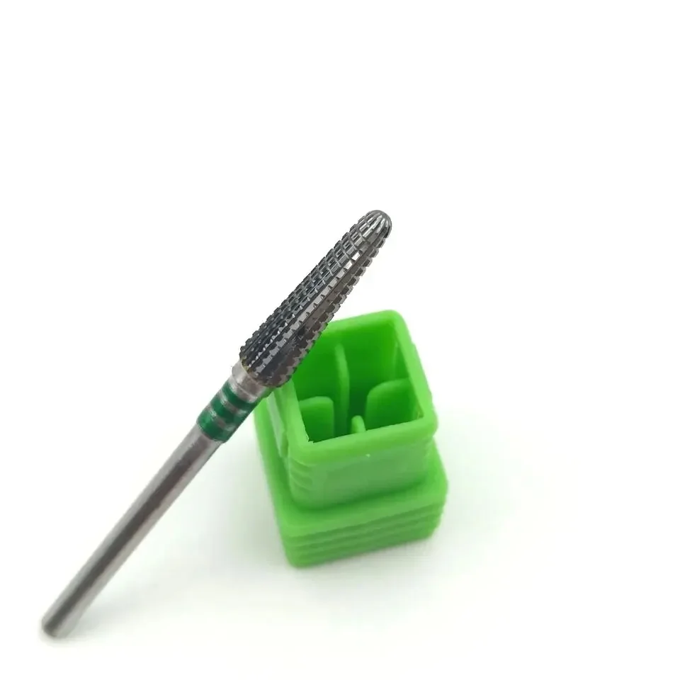 Long Cone Carbide Nail Drill Bits 3/32 Cuticle Clean Burr Rotary Milling Cutters for Manicure Electric Drills