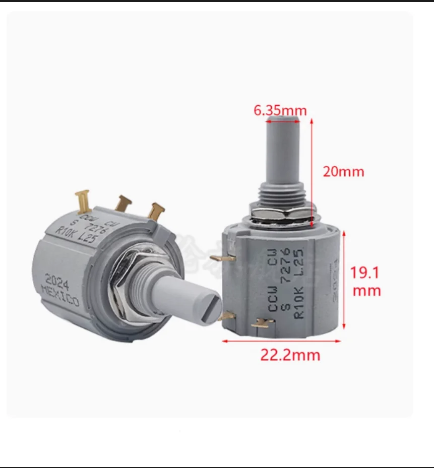 Original Potentiometer CCW CW S 7276 R1K R2K R5K R10K R20K L.25 Multi-turn precision adjustable potentiometer