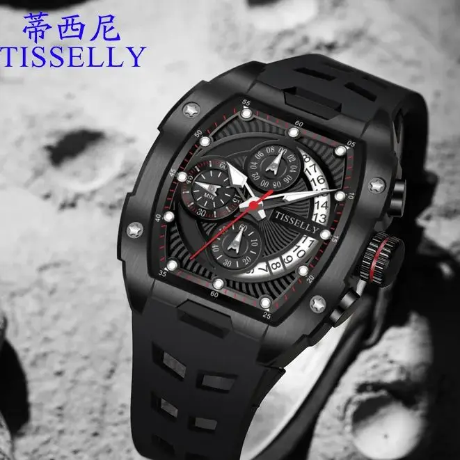 Trend Casucal Watch Quartz Men Sport Big Dial Luxury High Qulity Clock on Hand Mutli relog