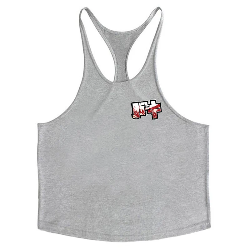 Anime Baki Hanma Print Stringer Tank Top for Men Y-Back Vest Muscle Training Undershirt Athletic Tops Gym Workout Bodybuilding