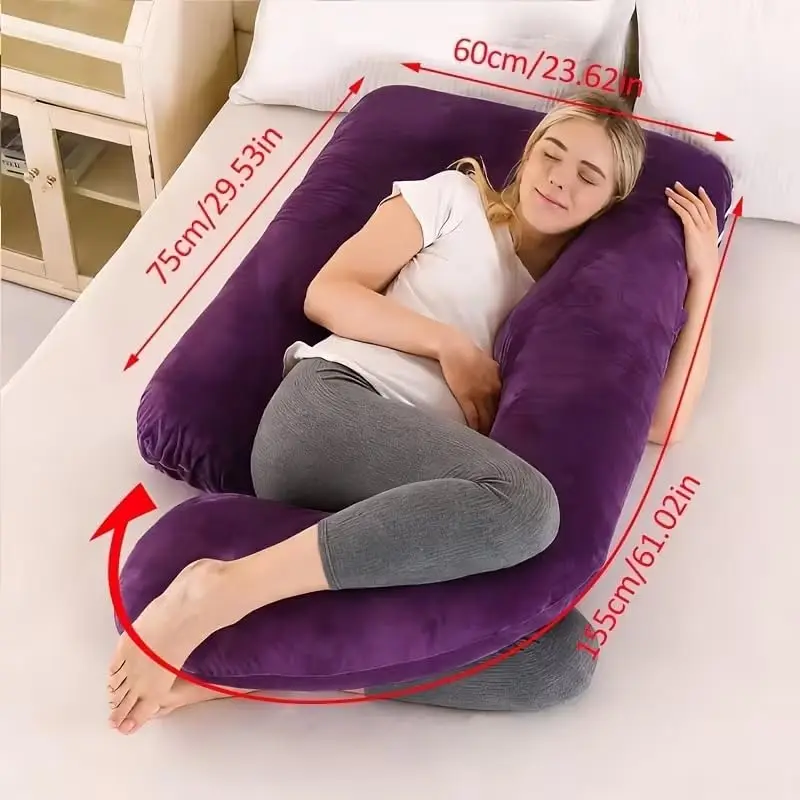 Pregnant Pillow, Waist Protection Side Sleeping Pillow, Removable C-Type Pregnancy Support, Ergonomic Waist Support, Soft and Durable, Comfortable Sleep