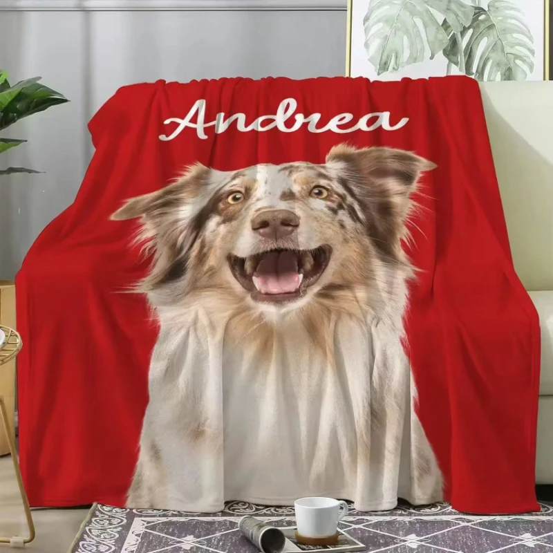 Cobertor macio personalizado para animais de estimação, cobertor personalizado com fotos e nomes, presente comemorativo para animais de estimação