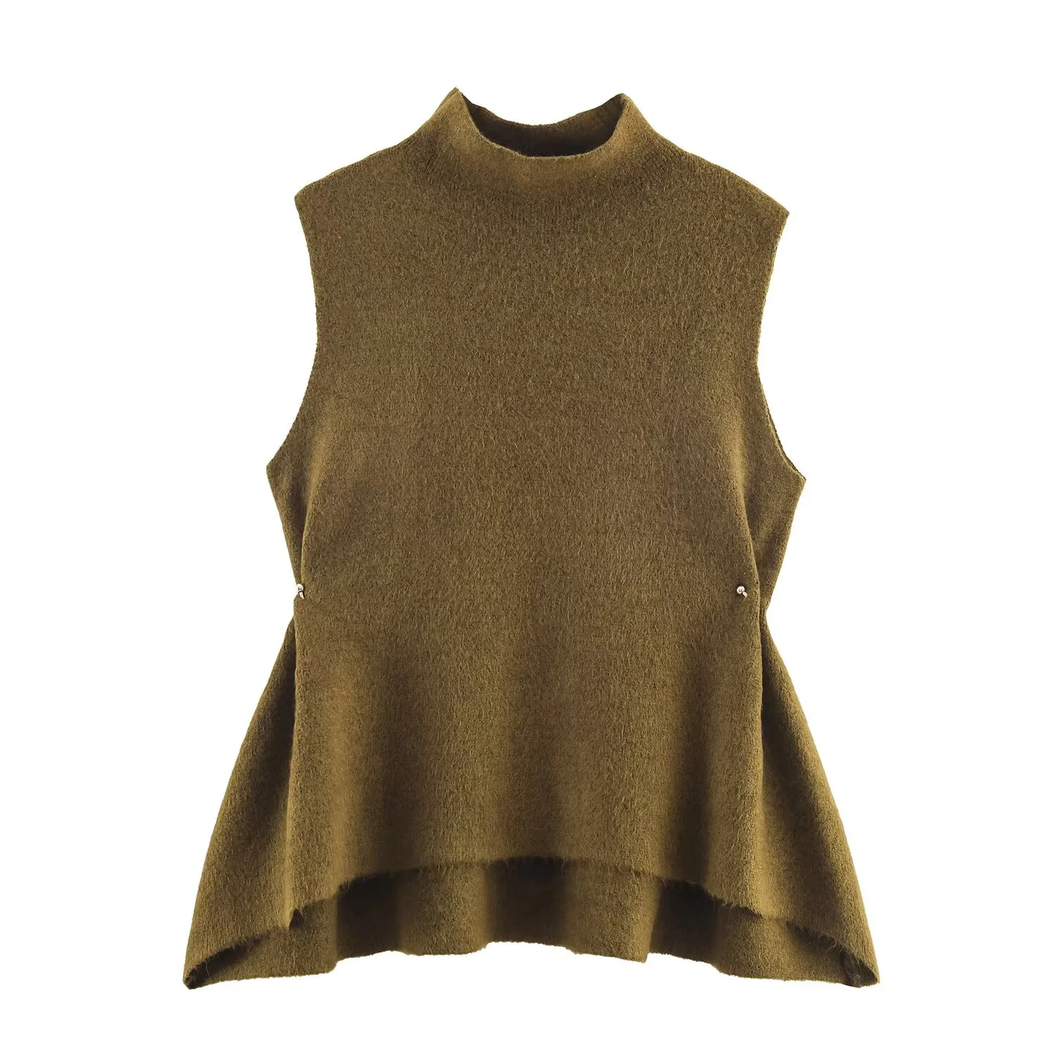 

Женская одежда для внешней торговли в европейском и американском стиле, новый асимметричный вязаный топ 2025 года с боковой инкрустацией