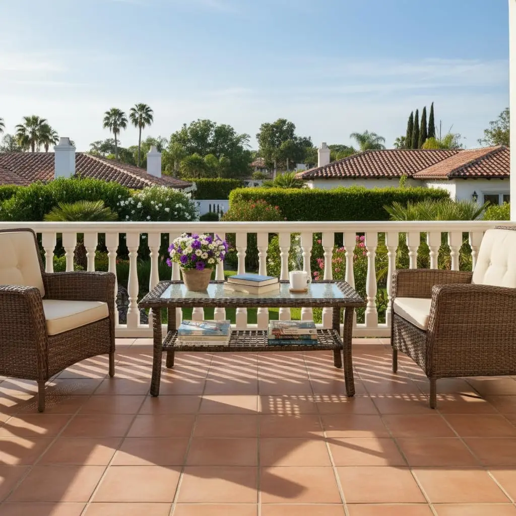Patio Rattan Wicker Coffee Table with Tempered Glass Top 2-Tier Storage for Outdoor Deck Porch Balcony Garden