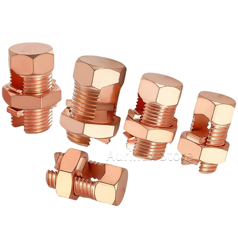 

Copper Grounding Split Bolt Connector for 10 16 25 35mm² Bare Cable - Electrical Bonding and Grounding Wire Connector