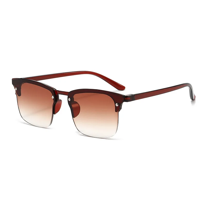 Fashion square half frame sunglasses European and American men daily driving sunglasses