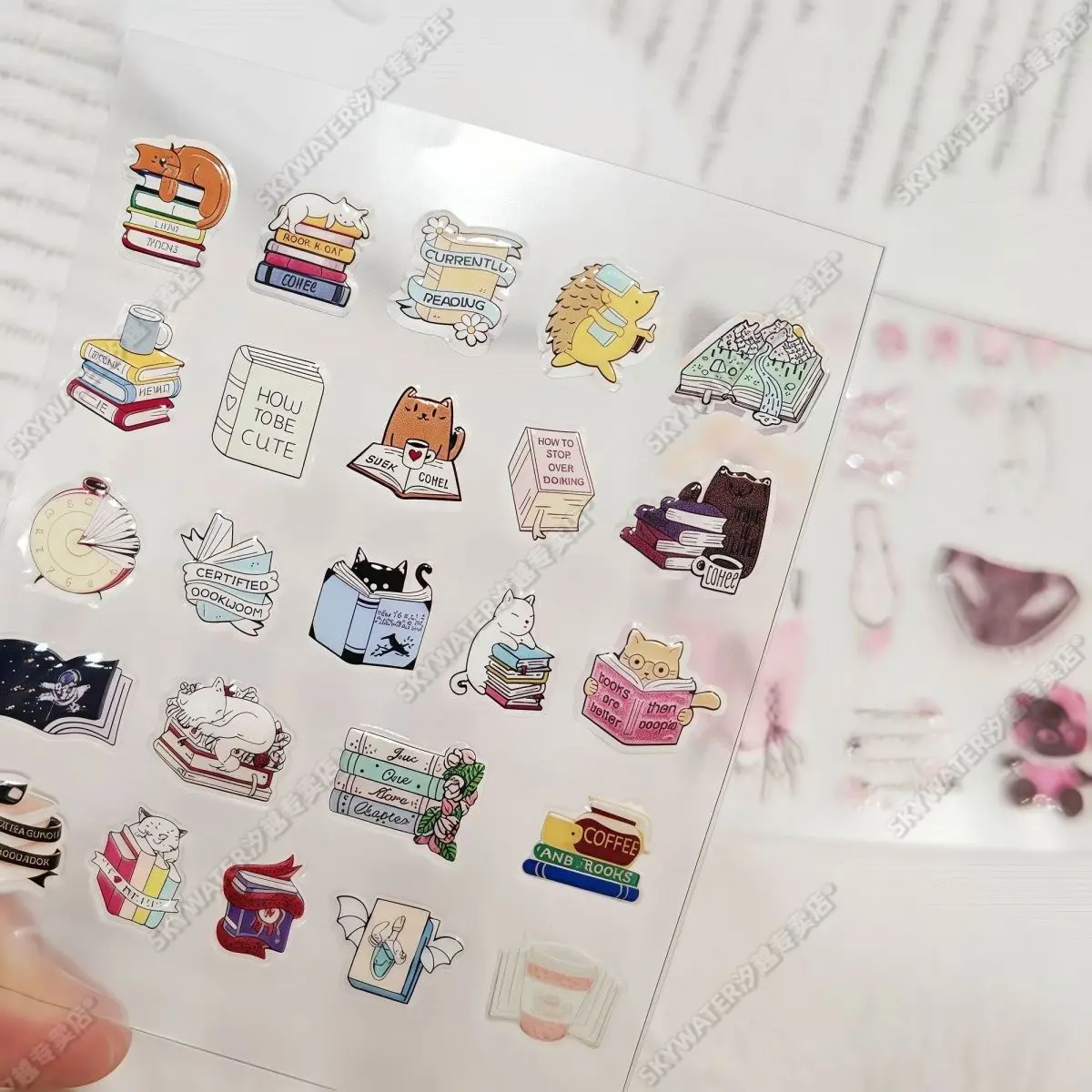 High Value Jelly Stickers Ugly Cute Kitty Cat Cartoon Back Adhesive for Scrapbooking Camera Laptop Water Bottle Pen DIY In Stock