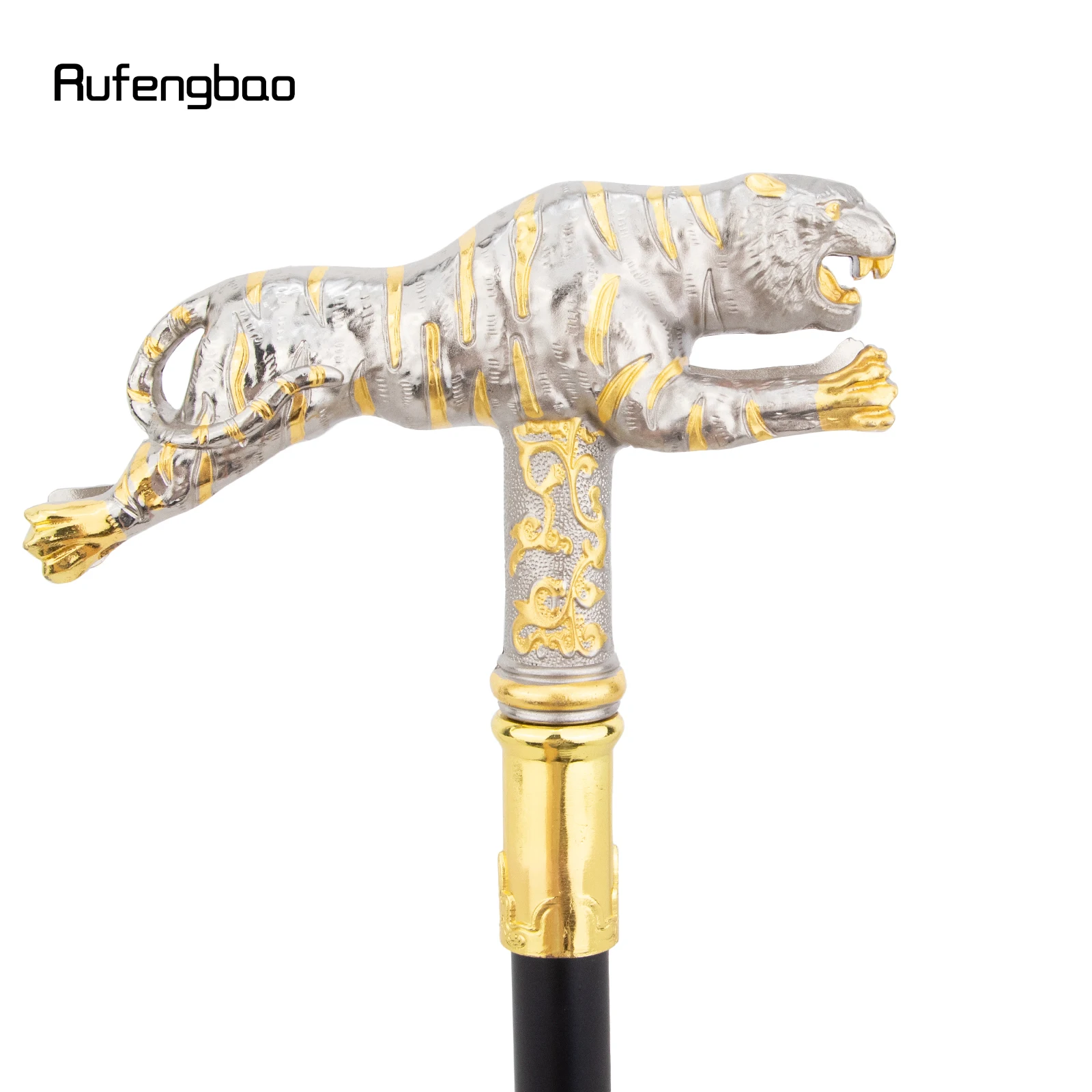 الذهبي الأبيض النمر موضة عصا للمشي الزخرفية Cospaly قصب هالوين الصولجان العصا Crosier أداء المرحلة قصب 90 سنتيمتر