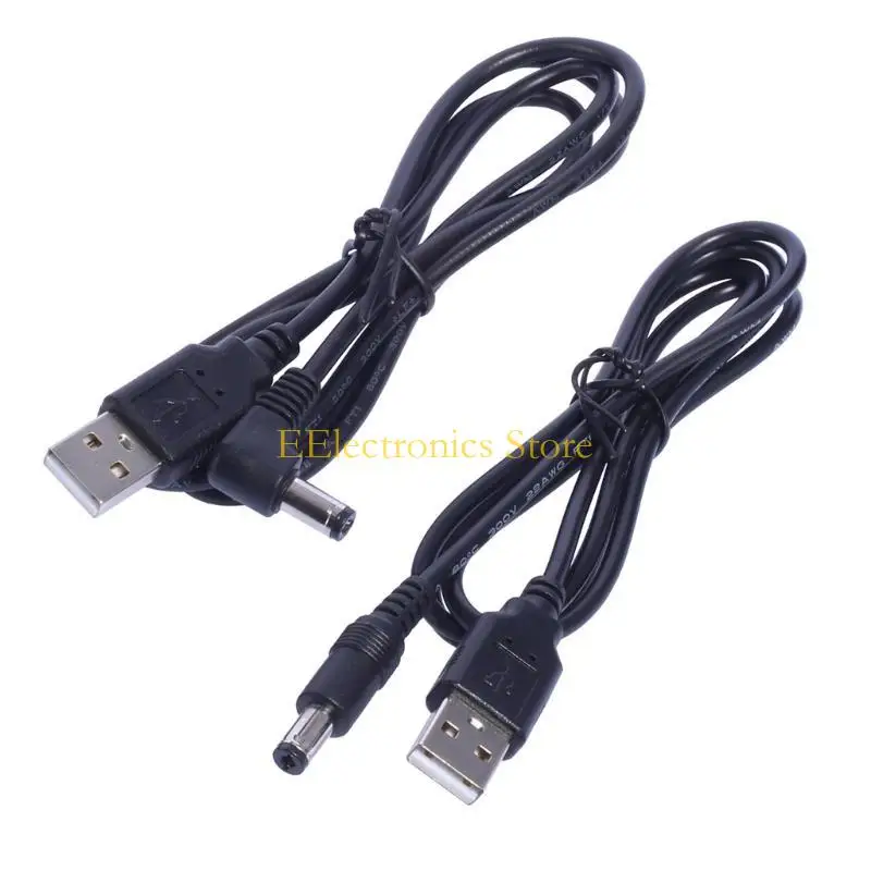 

B03C Durable USB to DC5.5 x 2.1mm Cable DC5521 Connector Suitable for Electronic Piano, LED Strip, and Other Devices