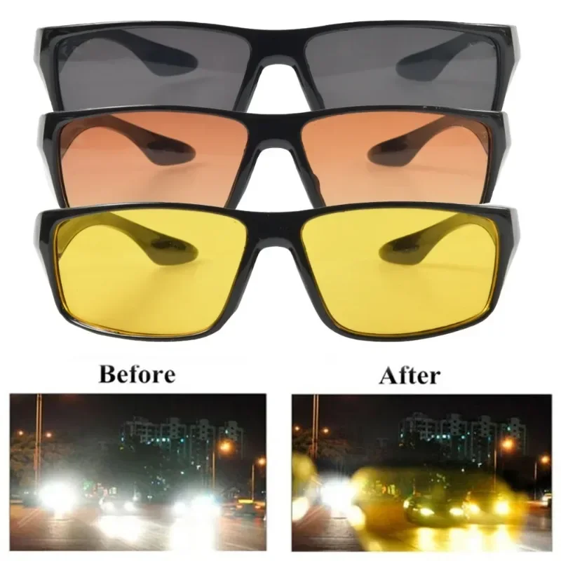 New Style Car Night Vision Sunglasses for Driving Goggles Unisex Driver HD Night Day Driving Wrap Around Anti Glare Sunglasses