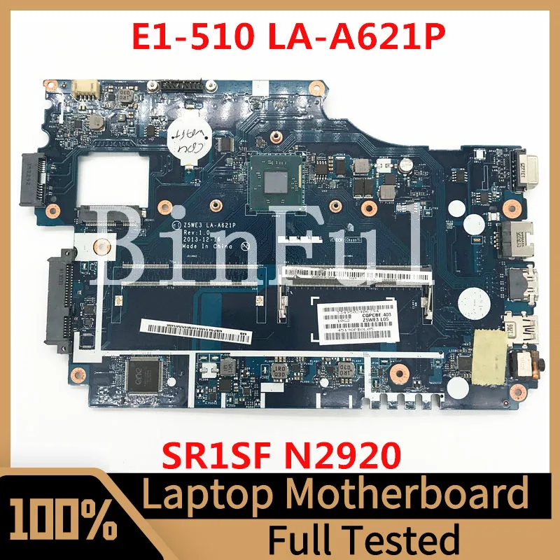 

Z5WE3 LA-A621P Mainboard For Acer Aspire E1-510 E1-510-2500 Laptop Motherboard With SR1SF N2920 CPU 100%Full Tested Working Well