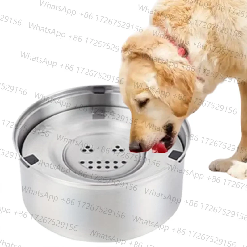 Applicable to1L/3L Stainless Steel No Spill Water Bowl for Dogs/Cats Non-Slip Slow Dog Bowl Water Feeder Dispenser for Medium La