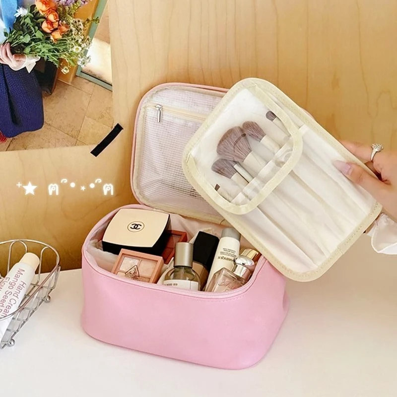 Cartoon Kawaii High-capacity Cosmetic Bag Storage Bag Waterproof Dirt Tolerance Advanced Simplicity Hand-held Suspensibility New