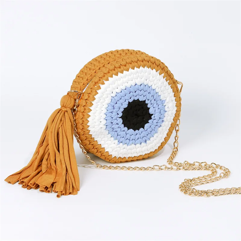 천 라인 짠 가방 대용량 큰 눈 괴물 레저 휴가 해변 가방 비스듬한 스팬 쉘 가방