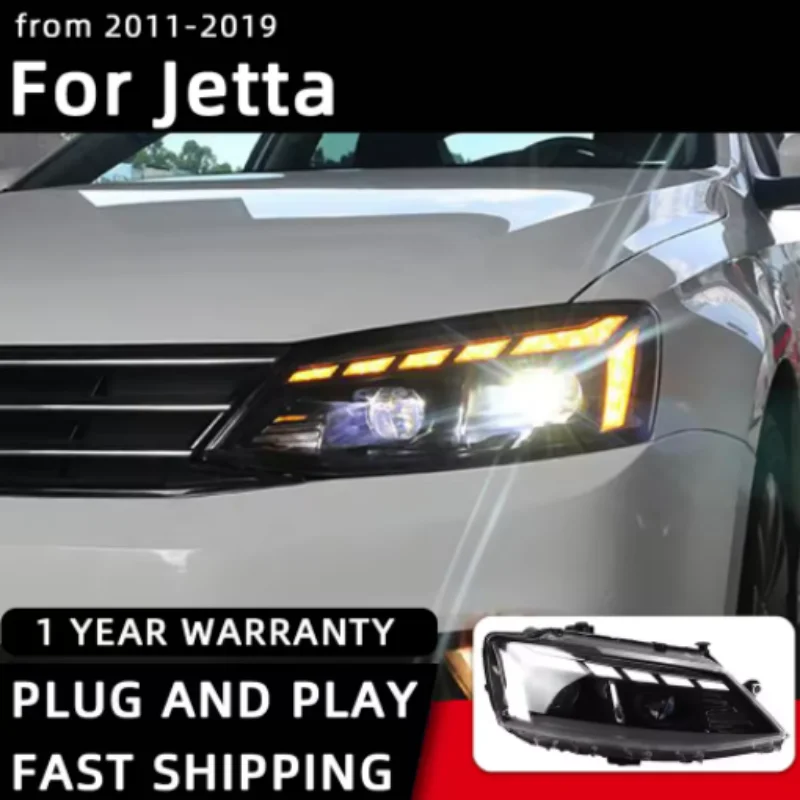 Car Styling Headlights for VW Jetta mk6 Headlight 2011-2019 RS5 LED Head Lamp DRL Signal Projector Lens Automotive Accessories