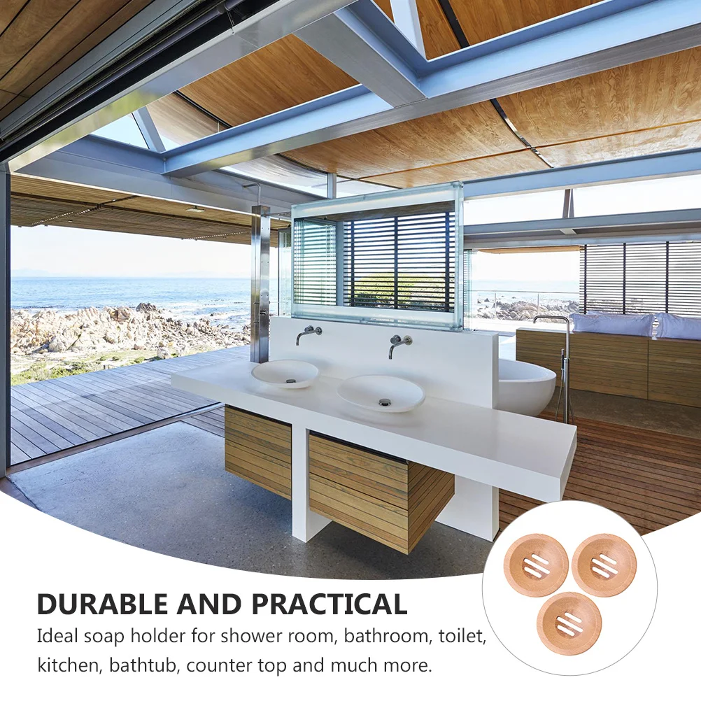 

3pcs Bamboo Box Hollow Design Drying Soap Dish Lightweight Holder For Bathroom Kitchen Shower Soap Tray Storage Rack