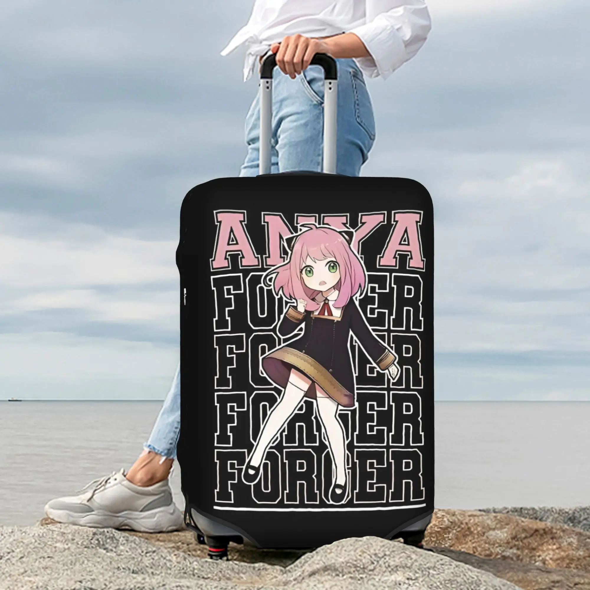 Funny Manga Spy  Family Japane Anime  Luggage Cover Protector Elastic Anya Agent  Travel Suitcase Covers