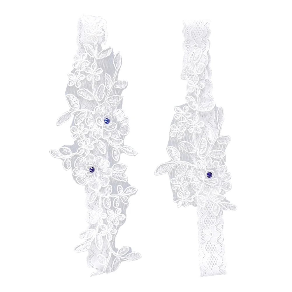 زوج واحد من أربطة الدانتيل للعروس وحفلات الزفاف والزفاف، مادة ممتازة مرنة مناسبة لتزيين وصيفة العروس