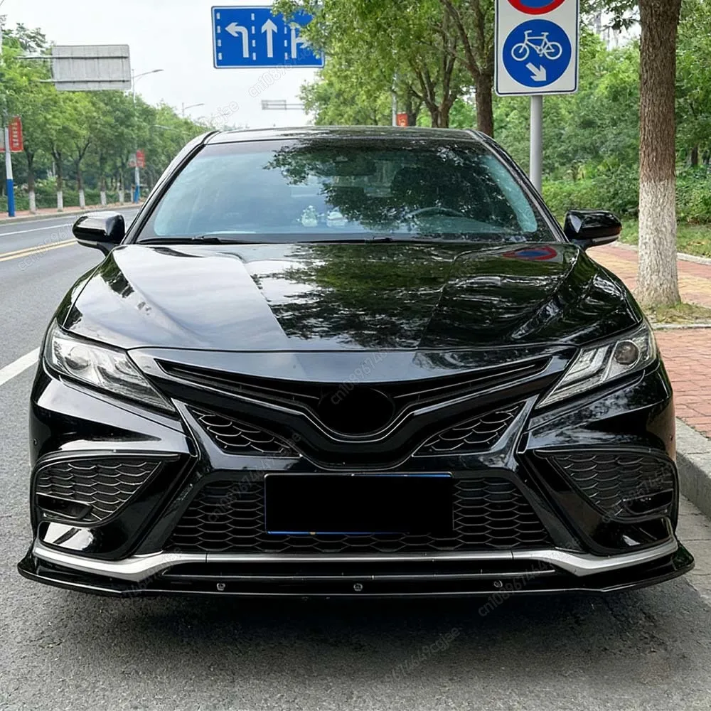 

For Toyota Camry XV70 2021 To 2023 Sport Models Car Front Bumper Spoiler Lip Splitter Diffuser Guard ABS Gloss Black Kits Tuning