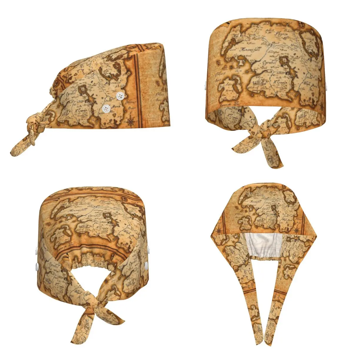 Mapa de Tamriel - Elder Scrolls IV Oblivion, Gorro Quirúrgico Ajustable para Hombres y Mujeres, Gorro de Enfermería para Dentistas