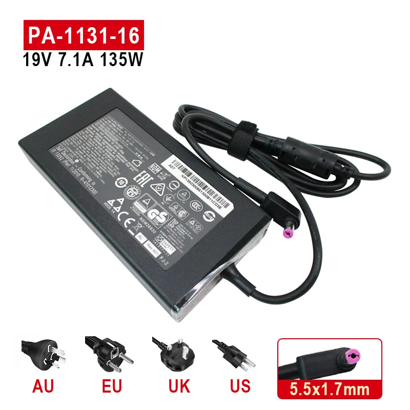 

19V 7.1A 135W 5.5x1.7mm AC Adapter Charger For ACER Aspire V17 Nitro 5 np515-52 pa-1131-16 ADP-135KB VX5 VN7-792G-59CL