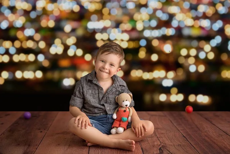 Mocsicka City Light ฉากหลังทารกแรกเกิด Boy หรือ Girl Bokeh ถ่ายภาพพื้นหลัง Baby Shower ตกแต่งพื้นหลัง Props