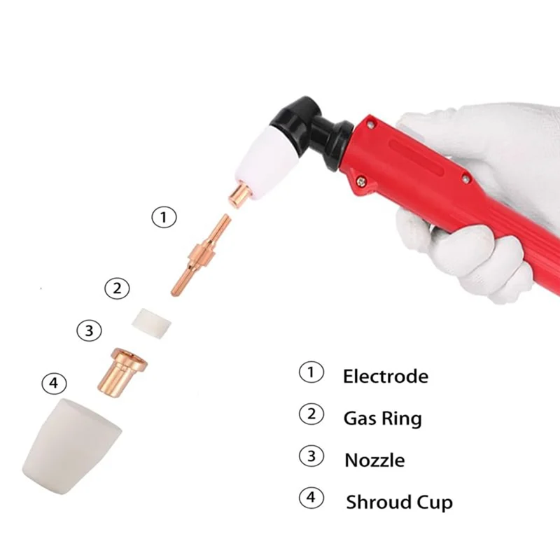 AC88-PT31 65 قطعة تمديد الهواء البلازما قطع فوهة القطب المواد الاستهلاكية صالح CUT-40 LGK40 CUT-50 CT-312 CT418 #2