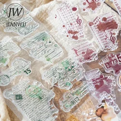 JIANWU Letterhead Story Series Vintage English Text Snowflake Material Collage Silicone Stamp Creative DIY Journal Stationery