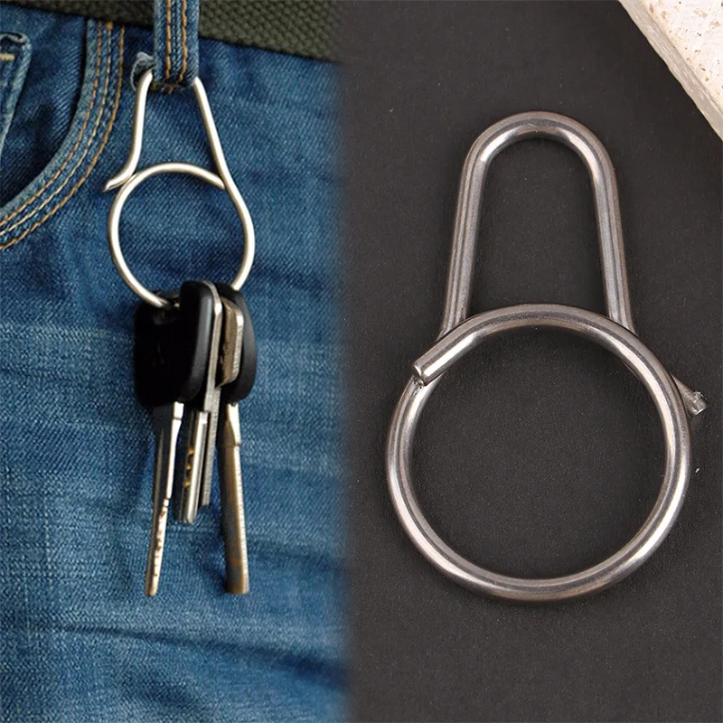 Titanium Alloy Key Ring Belt Clip Quick Draw Keychain Hanging Buckles Pendant Super Lightweight Man Car Keychain Tools