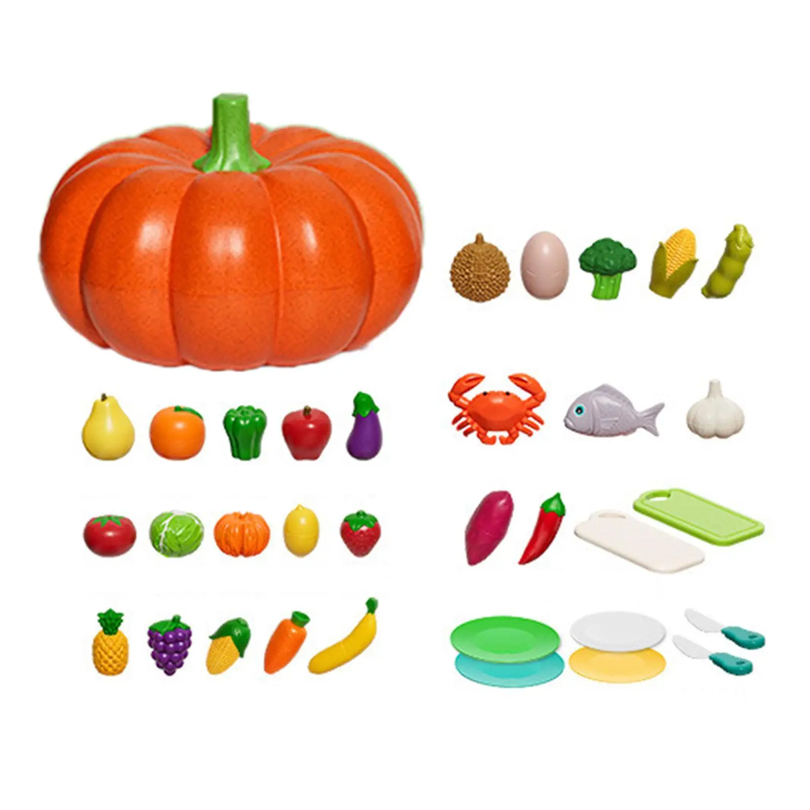 Cutting Play Pretend Food Pretend Fruit Vegetables Accessory Play Kitchen Accessory Toy Role Playing for Ages 3 4 5 Children