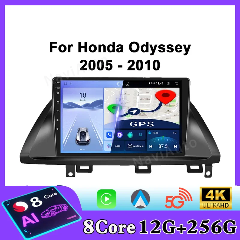 For Honda Odyssey 2005 - 2010 Car Radio Android Automotive Multimedia Player GPS Navigation Carplay Touch Screen Auto Stereo