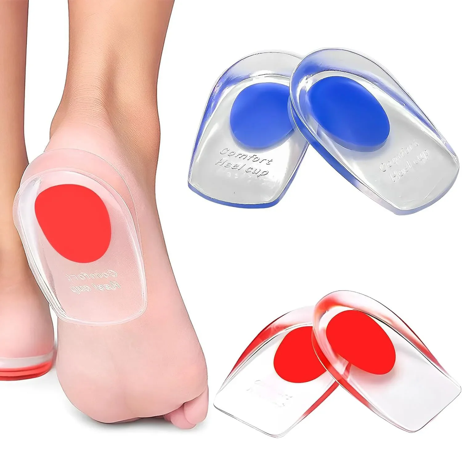 1 คู่ซิลิโคนเจลสําหรับผู้ชายผู้หญิง Heel Cushion Insoles Soles บรรเทาอาการปวดเท้า Spur Support รองเท้า Pad รองเท้าส้นสูงแทรก