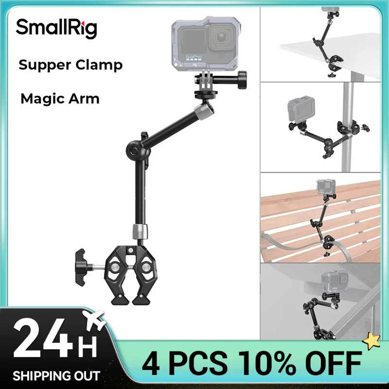 SmallRig Super Clamp Kit with Magic Arm for DJI  Action Camera,Monitor,LED Video Light, Microphone,Clamped to Tube,Table, Tripod