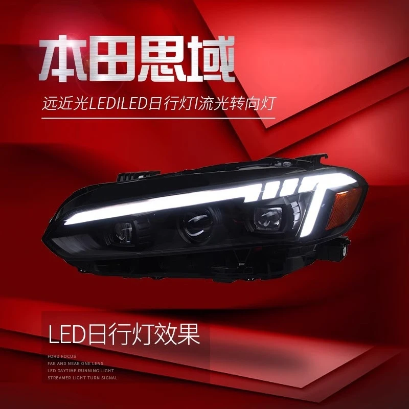 

FOR 22 models of Honda 11th generation Civic headlight assemblies modified with LED lenses, daytime running lights, and sequenti