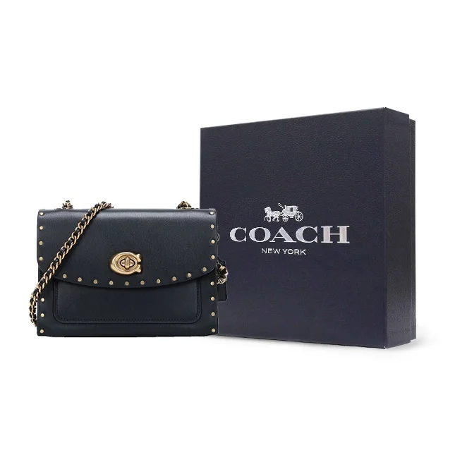 COACH PARKER Cow Leather Chain Bag, Crossbody Bag, Shoulder Bag Small Women's Black 29389-B4BK