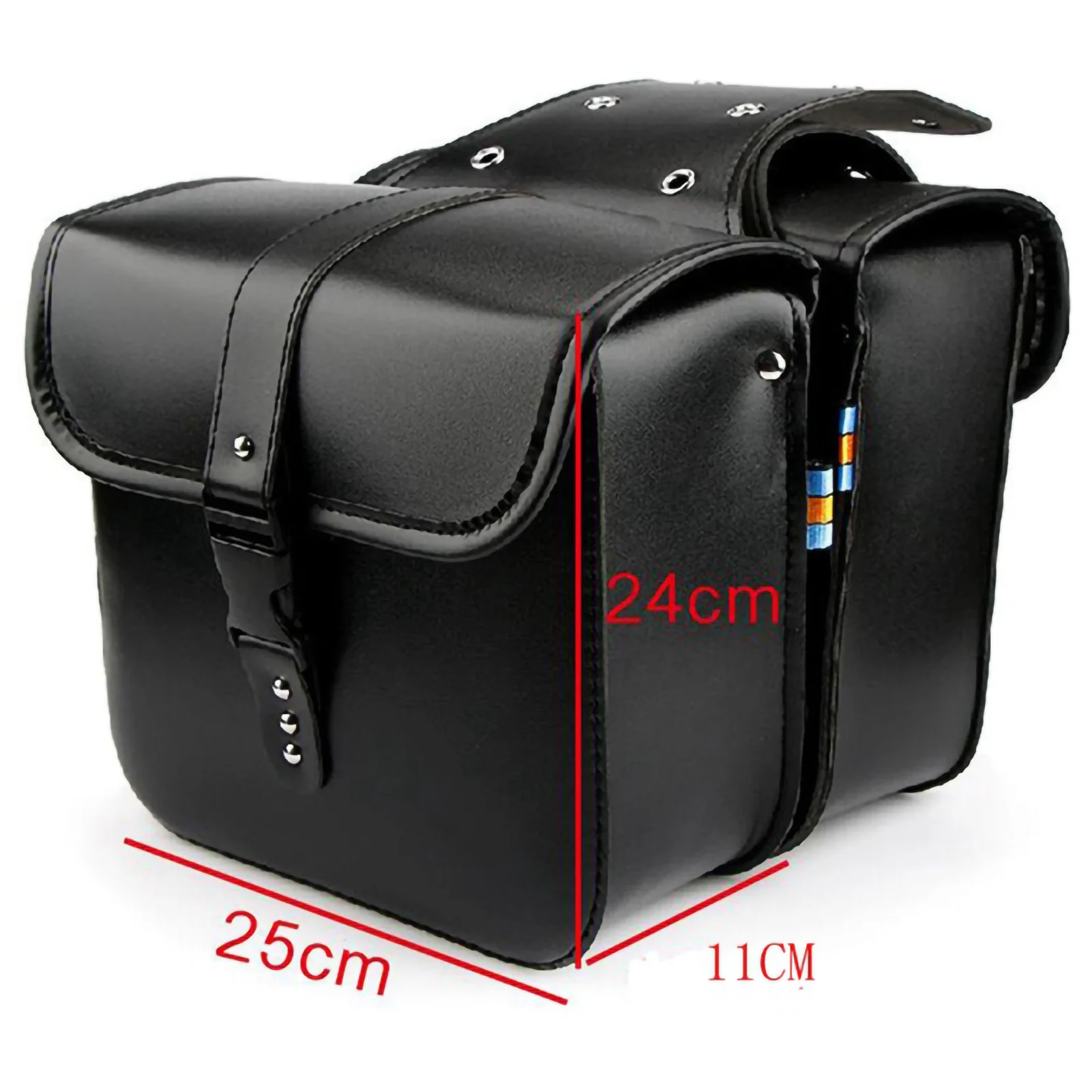 1 Pair Motorcycle Side Pouch PU Leather Waterproof Saddlebag Car Modification Hanging Bags Black