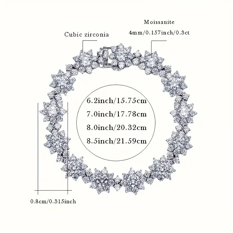 Metis D Color VVS1 Moissanite Bracelet For Women 925 Sterling Silver Diamond Sunflower Bangle Wedding Bridal Luxury Hand Jewelry
