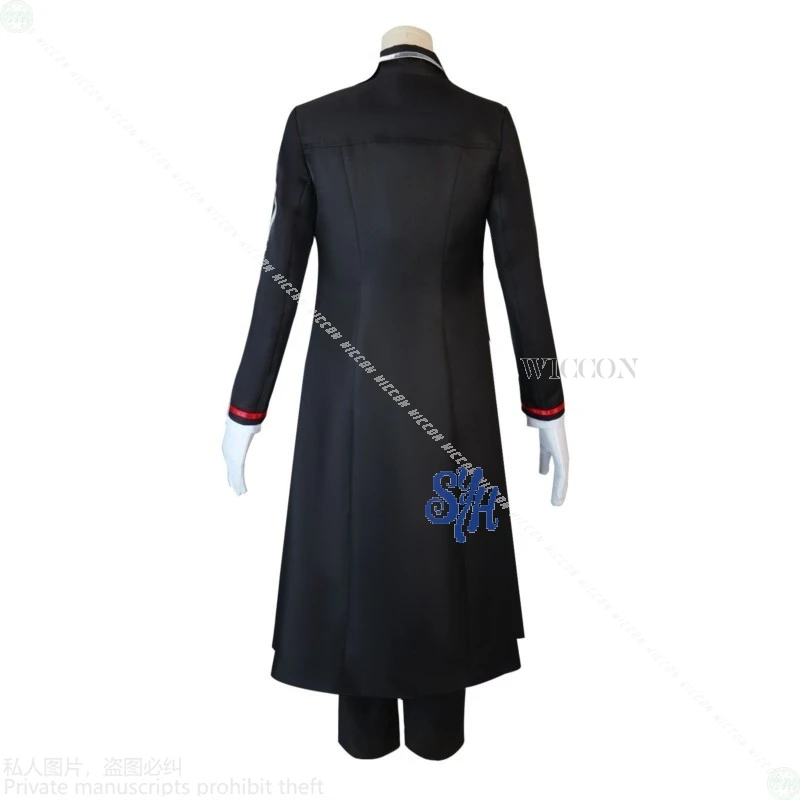 هونغ لو تأثيري لعبة شركة ليمبوس أنيمي زي فاسق معطف أسود طويل كول كيب التعادل حزام أزياء الهالوين عيد الميلاد حفلة كوسفب