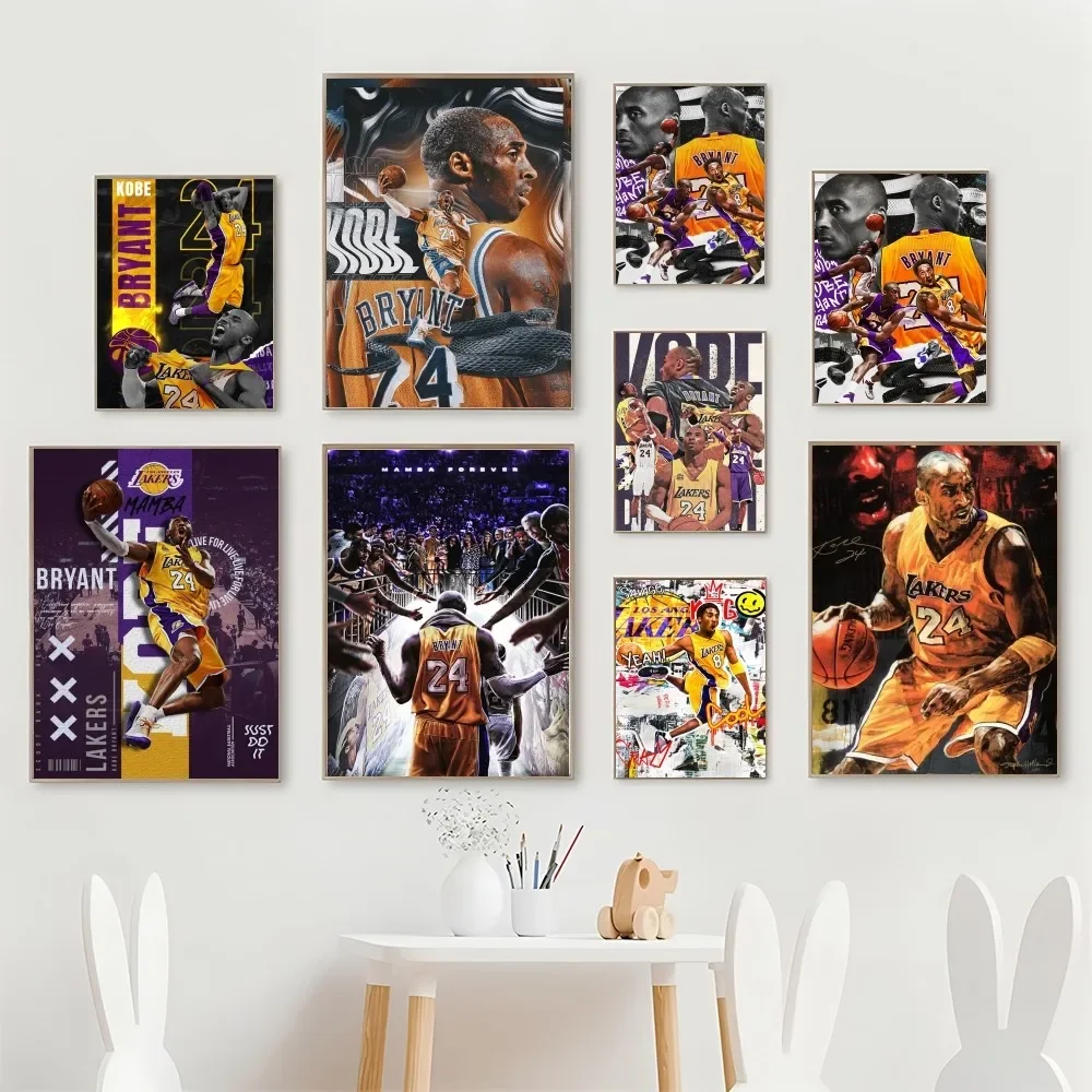 Basketball Player B-Kobe Bryant, Wall Art, HD Canvas Print Poster, Home, Living Room, Room Decoration Hanging Painting