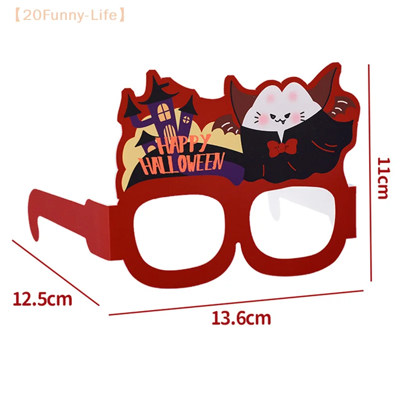 Lunettes en papier de dessin animé, accessoires photo, décoration de fête, anniversaire, drôle, mignon, Halloween, fantôme, Aliments, cadre pour les yeux, 10 pièces