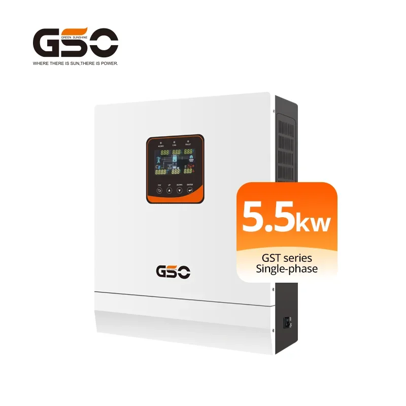 

GSO Hybrid 5KW On Off Grid Solar Inverter 6KVA Single Phase 220V Hybrid Solar Inverter for Solar Energy Systems