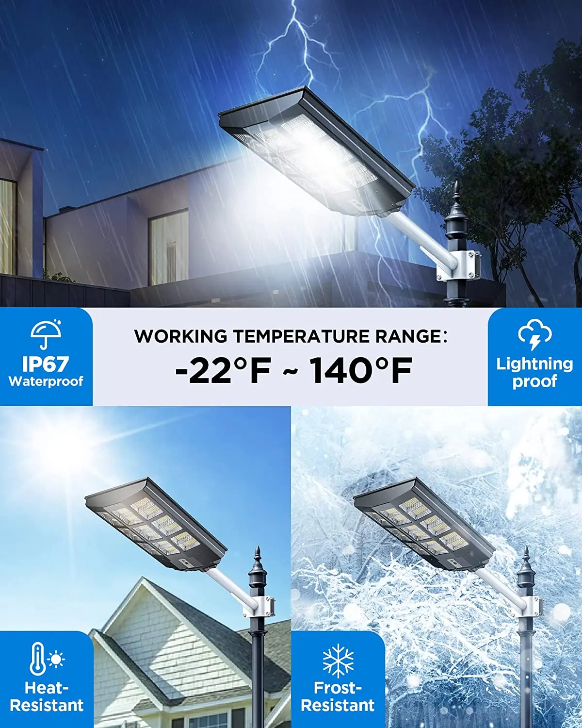 SMD5730 3000000LM Solar Street Light With Remote Control Motion Sensor Solar Outdoor LED Lamp IP67 Waterproof LED Solar Lights